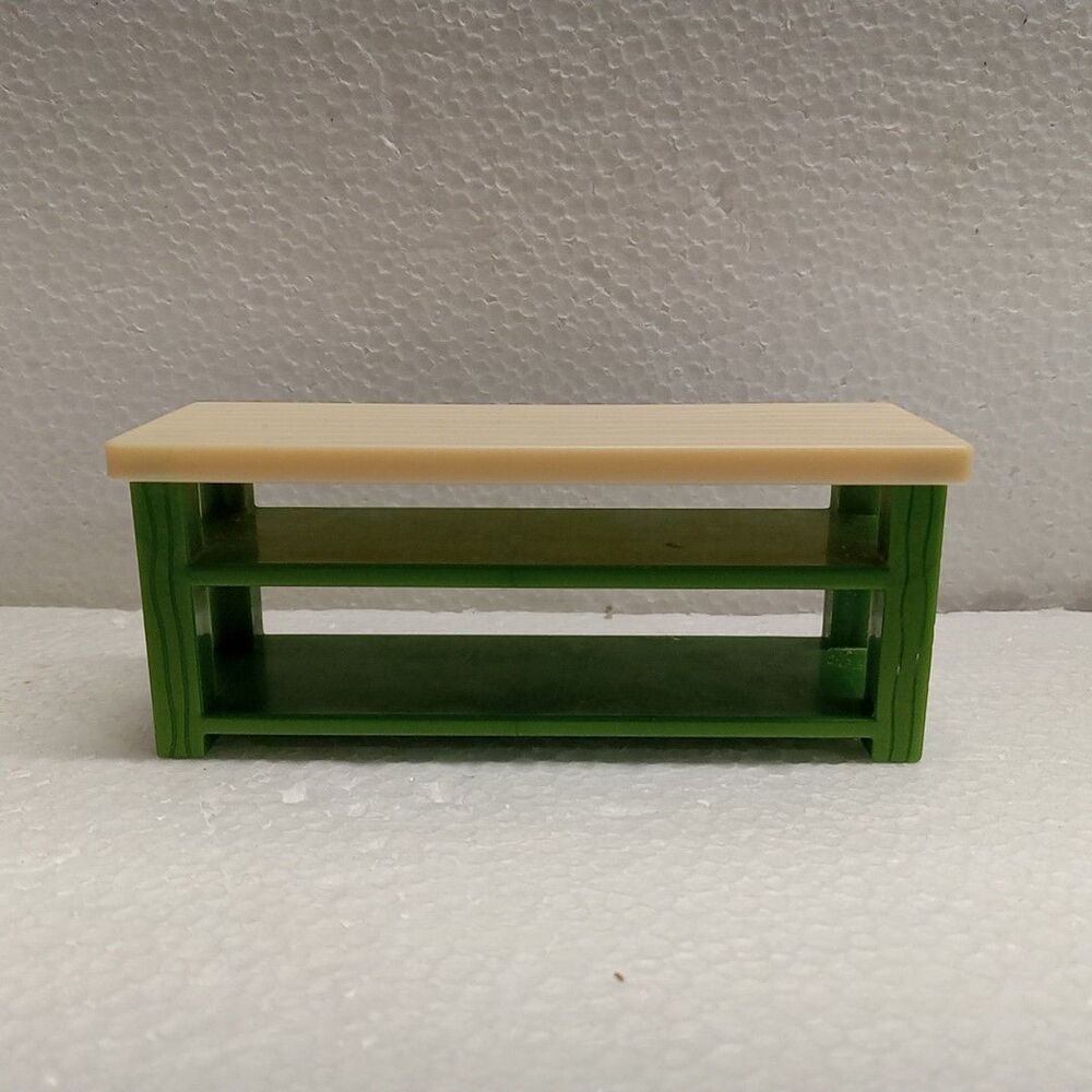 Dollhouse Green Shelf/ Bench  Plastic
